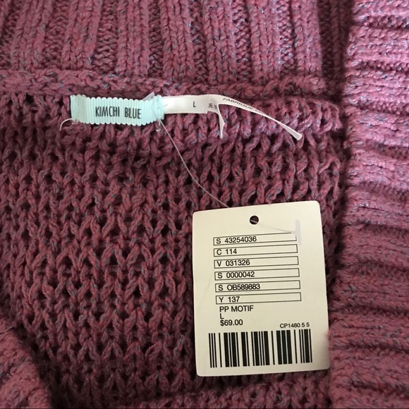 NWT UO Off Shoulder Mauve Pink Slouchy Sweater - Picture 5 of 5